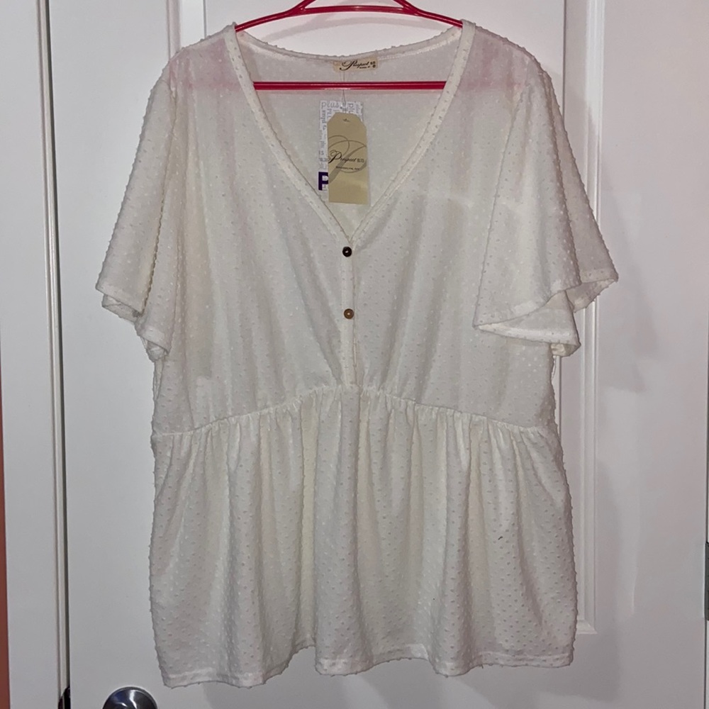 2 /$15 White flowy shirt
